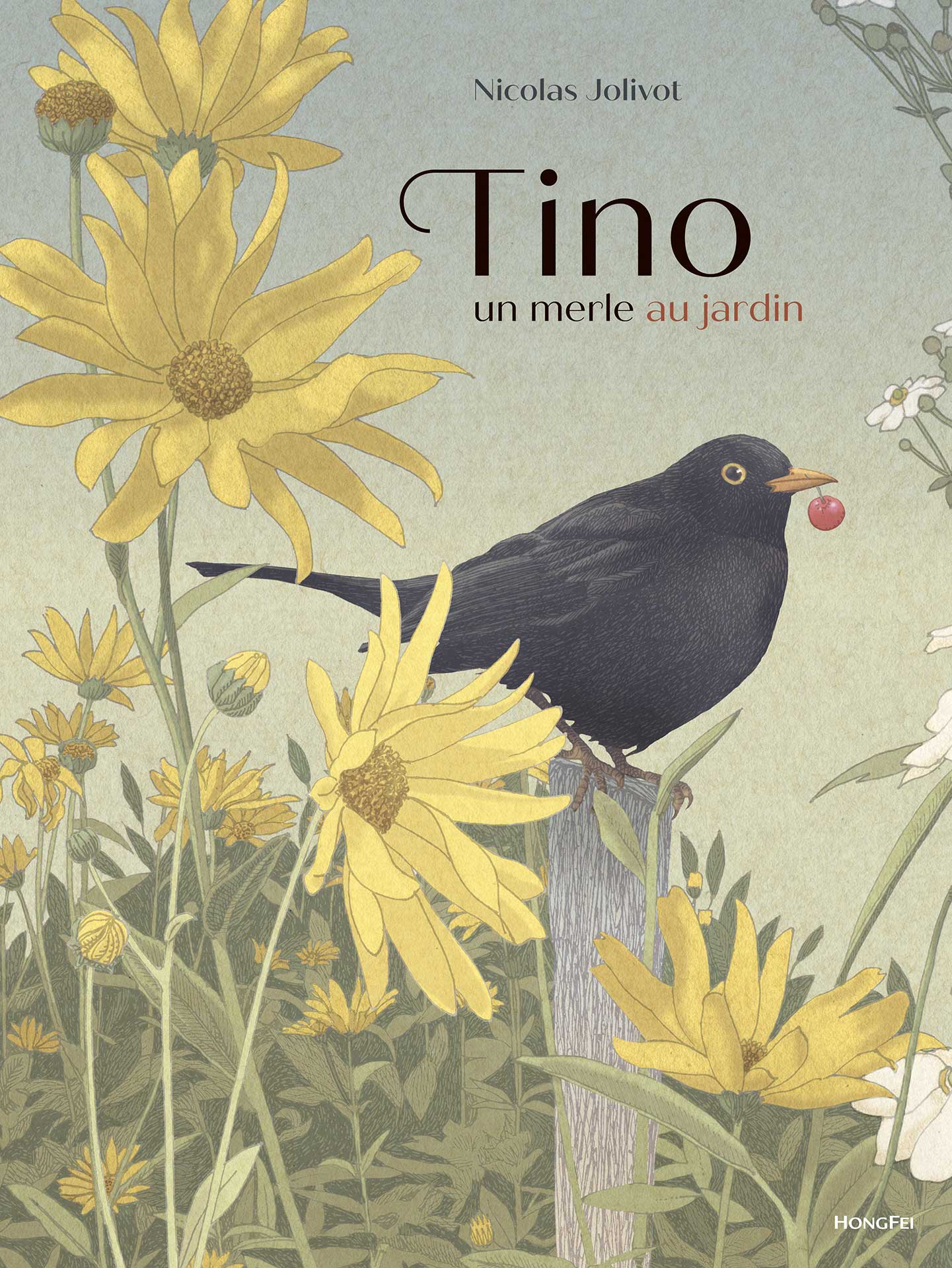 Couverture du livre : Tino, un merle au jardin - édité par HongFei édition